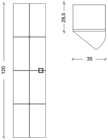 Шкаф-пенал Armadi Art Piazza 844-BCR черный+хром без ножек Шкаф-пенал Armadi Art Piazza 844-BCR черный+хром без ножек