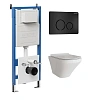 Комплект инсталляции GROSSMAN 900.K31.01.000 с клавишей смыва 700.K31.05.21M.21M черный матовый и унитазом GROSSMAN GR-4440S арт.97.4440S.05.21M