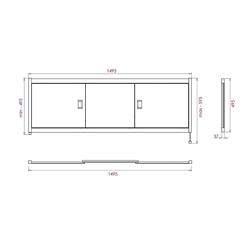 Экран для ванны фронтальный Onika МОНАКО 150 белый 515008 Экран для ванны фронтальный Onika МОНАКО 150 белый 515008