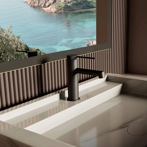 Смеситель для раковины Vincea Rim VBF-2RM1MB однорычажный, матовый черный Смеситель для раковины Vincea Rim VBF-2RM1MB однорычажный, матовый черный