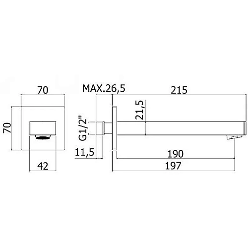 Излив Paffoni Ringo ZBOC111NO черный матовый Излив Paffoni Ringo ZBOC111NO черный матовый