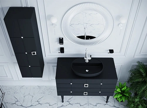 Шкаф-пенал Armadi Art Piazza 844-BCR черный+хром без ножек Шкаф-пенал Armadi Art Piazza 844-BCR черный+хром без ножек