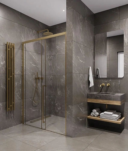 Душевой уголок Timo (T52R+T63) TDSS-120/17C-8R, раздвижная дверь 1200x2000, профиль золото матовое, торцевое стекло TSS-1000/17C-8 1000x2000 Душевой уголок Timo (T52R+T63) TDSS-120/17C-8R, раздвижная дверь 1200x2000, профиль золото матовое, торцевое стекло TSS-1000/17C-8 1000x2000