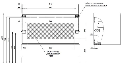 Тумба под раковину Aquanet Lino 100 (Flat) дуб веллингтон 00287545 Тумба под раковину Aquanet Lino 100 (Flat) дуб веллингтон 00287545