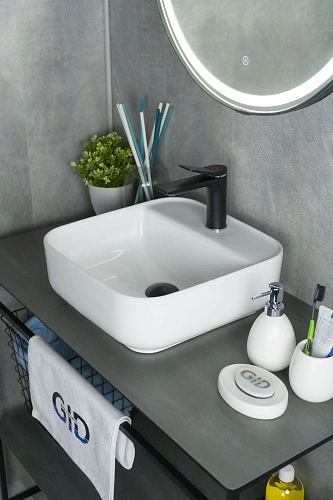 Раковина Gid N9044 51165 накладная белая 38.5x38.5x14 Раковина Gid N9044 51165 накладная белая 38.5x38.5x14