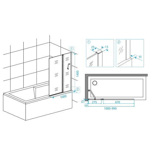 Шторка на ванну RGW Screens SC-11 1000 мм Easy Clean хром Шторка на ванну RGW Screens SC-11 1000 мм Easy Clean хром