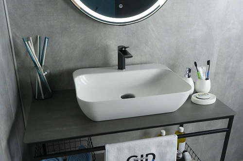 Раковина Gid N9047 51184 накладная белая 55x42x15 Раковина Gid N9047 51184 накладная белая 55x42x15