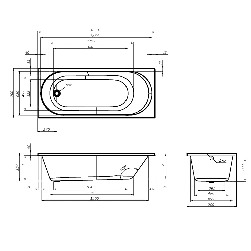 Акриловая ванна AM.PM X-Joy W94A-165-070W-A 165х70 см Акриловая ванна AM.PM X-Joy W94A-165-070W-A 165х70 см