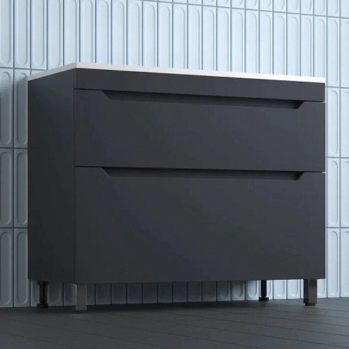 Тумба под раковину Style Line Остин 100 см ЛС-00002400 напольная, графит Тумба под раковину Style Line Остин 100 см ЛС-00002400 напольная, графит