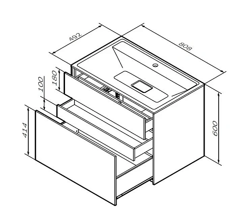 Тумба под раковину AM.PM Inspire V2.0 M50AFHX0803GM подвесная, 80 см, push-to-open, графит матов Тумба под раковину AM.PM Inspire V2.0 M50AFHX0803GM подвесная, 80 см, push-to-open, графит матов