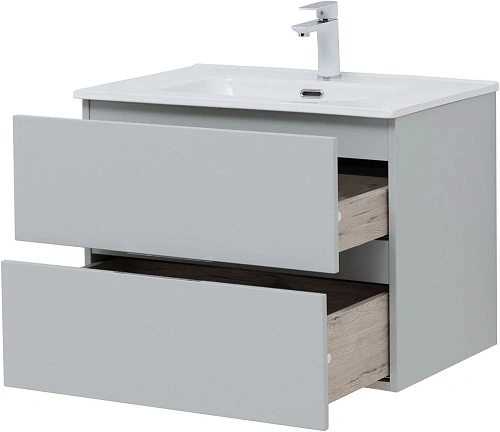 Тумба под раковину Aquanet Алвита New 70 2 ящика, серый 00303907 Тумба под раковину Aquanet Алвита New 70 2 ящика, серый 00303907