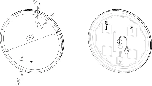 Зеркало DIWO Ростов 55 с подсветкой светодиодной, круглое, сенсорное управление, настенное, российск 482431 Зеркало DIWO Ростов 55 с подсветкой светодиодной, круглое, сенсорное управление, настенное, российск 482431