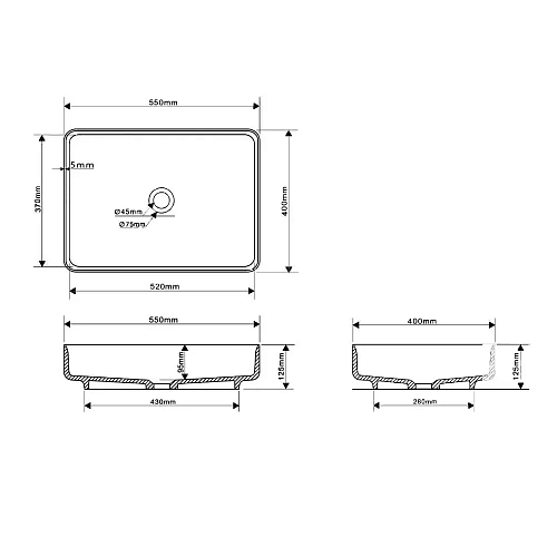 Раковина ABBER Stein AS2629 накладная белая матовая Раковина ABBER Stein AS2629 накладная белая матовая