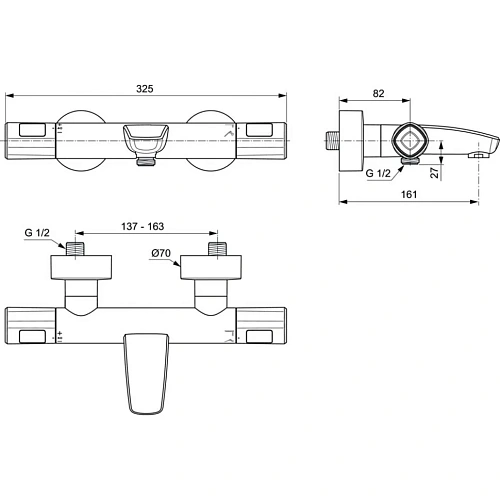 Комплект смесителей Ideal Standard CERATHERM T100 BC985AA Комплект смесителей Ideal Standard CERATHERM T100 BC985AA