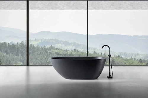 Ванна отдельностоящая ABBER AM9911B 170x75 универсальная, черная матовая, искусственный камень Ванна отдельностоящая ABBER AM9911B 170x75 универсальная, черная матовая, искусственный камень