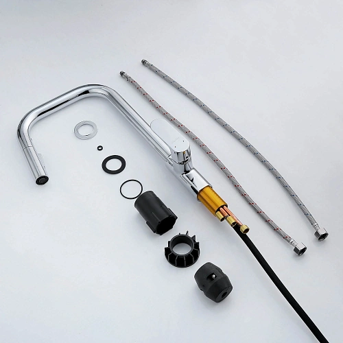 Смеситель для кухни Aquatek АЛЬФА AQ1984CR с вытяжным изливом Смеситель для кухни Aquatek АЛЬФА AQ1984CR с вытяжным изливом