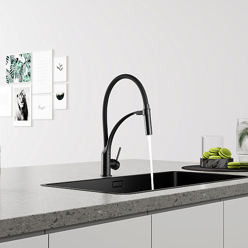 Смеситель для кухни Lemark Soul LM6007BL, черный Смеситель для кухни Lemark Soul LM6007BL, черный