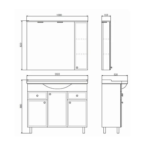 Зеркальный шкаф Comforty Сочи-100 00003132226 белый глянец Зеркальный шкаф Comforty Сочи-100 00003132226 белый глянец