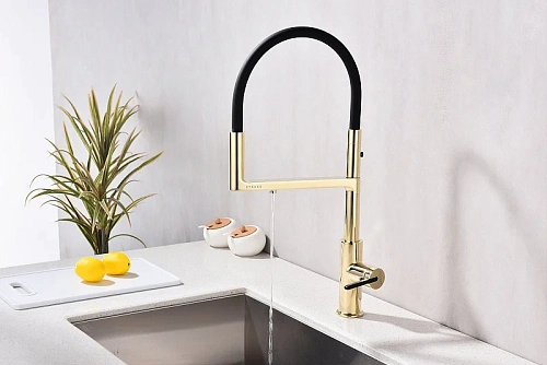 Смеситель для кухни Paulmark Tornado золото To213402-G Смеситель для кухни Paulmark Tornado золото To213402-G