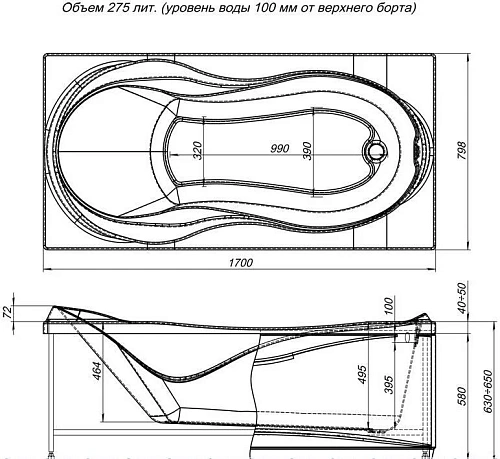 Акриловая ванна Aquanet Grenada 170x80 00203968 Акриловая ванна Aquanet Grenada 170x80 00203968