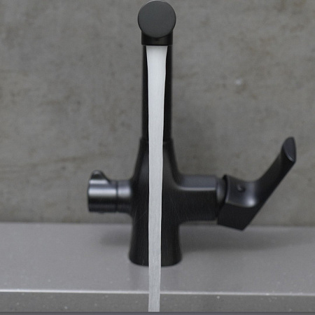 Смеситель для кухни Lemark Ursus LM7258BL с подключением к фильтру, черный матовый Смеситель для кухни Lemark Ursus LM7258BL с подключением к фильтру, черный матовый