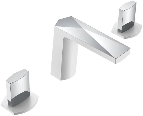 Смеситель на борт ванны Boheme Venturo 150-WCR-ICE на 3 отверстия белый-хром, ручка ICE Смеситель на борт ванны Boheme Venturo 150-WCR-ICE на 3 отверстия белый-хром, ручка ICE