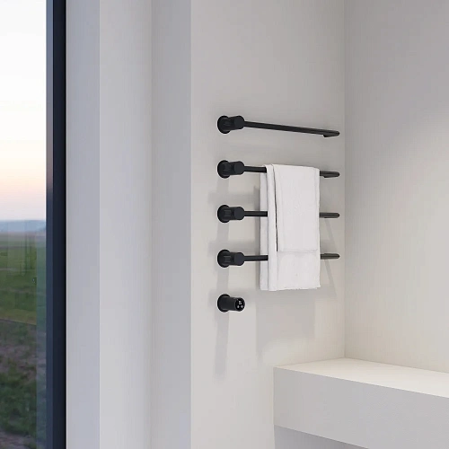 Полотенцесушитель электрический ABBER Charme AH4004MB черный матовый Полотенцесушитель электрический ABBER Charme AH4004MB черный матовый