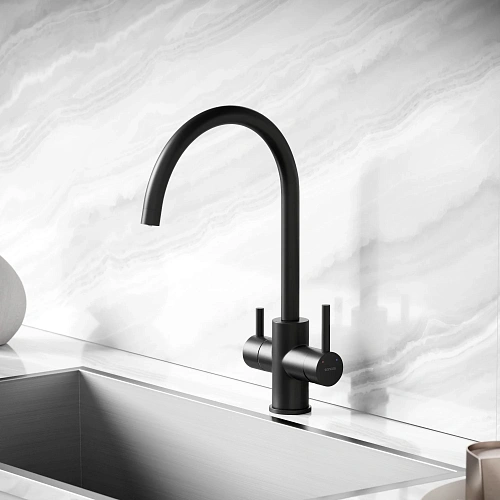 Смеситель для кухни SANCOS Taper SC4012MB с возможностью подключения фильтра, черный матовый Смеситель для кухни SANCOS Taper SC4012MB с возможностью подключения фильтра, черный матовый