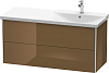 Картинка анонса товара «тумба под раковину duravit xsquare xs418906161 подвесная 121 см коричнево-оливковый глянцевый»