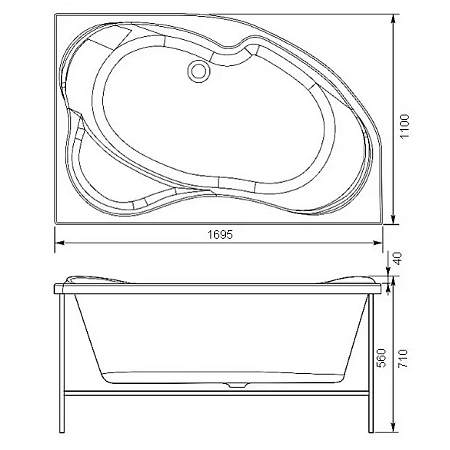 Экран для ванны фронтальный Aquanet Capri 170 L черная 00165308 Экран для ванны фронтальный Aquanet Capri 170 L черная 00165308