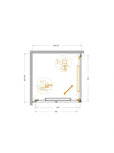 Душевой уголок CEZARES LUX-A-FS-1-90-C-GM 90x90 см, профиль оружейная сталь, стекло прозрачное Душевой уголок CEZARES LUX-A-FS-1-90-C-GM 90x90 см, профиль оружейная сталь, стекло прозрачное