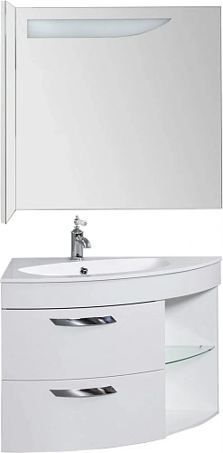 Тумба под раковину De Aqua Трио 90 Люкс L белая 00197201 Тумба под раковину De Aqua Трио 90 Люкс L белая 00197201