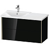 Картинка анонса товара «тумба под раковину duravit xviu xv41080b140 подвесная 101 см черный глянцевый»