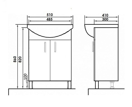 Тумба под раковину Orange Роса Ro-50TUW Белая Тумба под раковину Orange Роса Ro-50TUW Белая