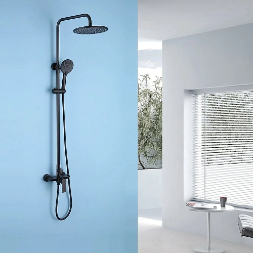 Душевая система ABBER Weiss Insel AF8020B без излива, черная матовая Душевая система ABBER Weiss Insel AF8020B без излива, черная матовая