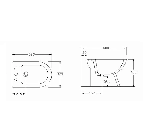 Биде напольное HATRIA MARILYN Y0QG01 Биде напольное HATRIA MARILYN Y0QG01