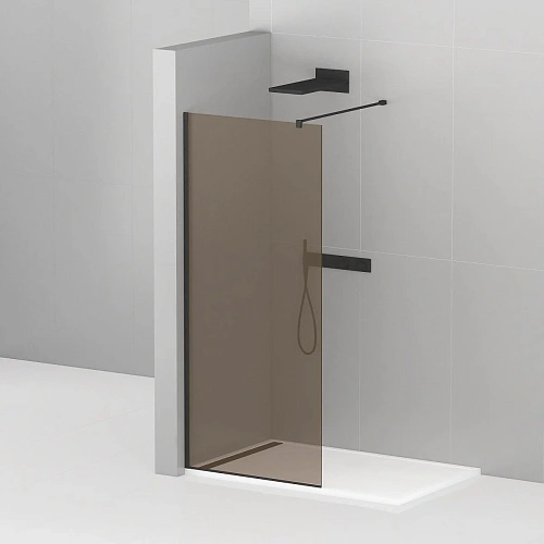 Душевая перегородка CEZARES LIBERTA-L-1-100-120-BR-NERO 100см стекло тонированное (бронза), профиль черный Душевая перегородка CEZARES LIBERTA-L-1-100-120-BR-NERO 100см стекло тонированное (бронза), профиль черный