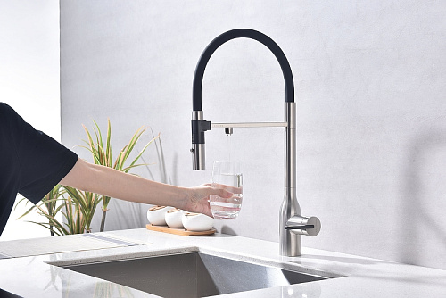 Смеситель для кухни Paulmark Magneto One брашированная сталь Ma213188-BS Смеситель для кухни Paulmark Magneto One брашированная сталь Ma213188-BS