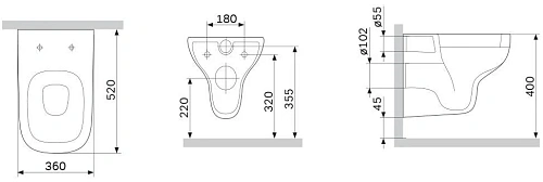 Унитаз подвесной AM.PM Like C801700SC с сиденьем микролифт Унитаз подвесной AM.PM Like C801700SC с сиденьем микролифт