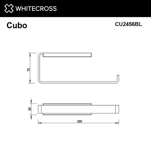 Полотенцедержатель WHITECROSS Cubo CU2456BL черный матовый Полотенцедержатель WHITECROSS Cubo CU2456BL черный матовый