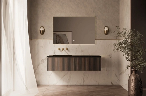 Тумба под раковину Vincea Luxe 1400 VMC-4LX140WN подвесная, натуральный орех Тумба под раковину Vincea Luxe 1400 VMC-4LX140WN подвесная, натуральный орех