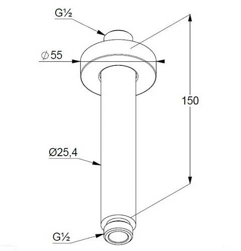 Кронштейн верхнего душа Kludi A QA 150 66515N2-00 потолочный оружейная сталь Кронштейн верхнего душа Kludi A QA 150 66515N2-00 потолочный оружейная сталь