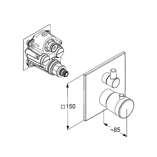 Смеситель для душа Kludi AMBIENTA 538850575 термостатический, хром Смеситель для душа Kludi AMBIENTA 538850575 термостатический, хром