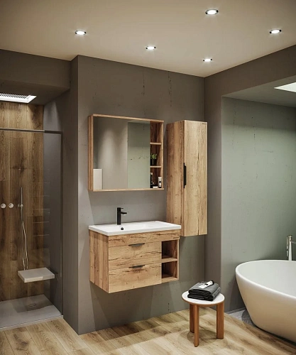 Тумба под раковину GROSSMAN ФОРТА-80 см дуб галифакс (ум.Фостер-80 Пр.) подвесная 108004 Тумба под раковину GROSSMAN ФОРТА-80 см дуб галифакс (ум.Фостер-80 Пр.) подвесная 108004