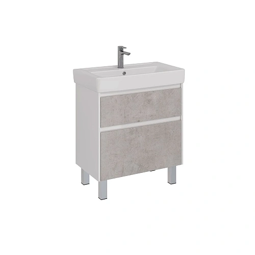 Тумба под раковину Lemark COMBI 80 см подвесная/напольная, бетон/белый LM03C80T-Beton Тумба под раковину Lemark COMBI 80 см подвесная/напольная, бетон/белый LM03C80T-Beton
