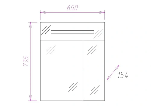 Зеркальный шкаф Onika СИГМА 60.01 206034 Зеркальный шкаф Onika СИГМА 60.01 206034