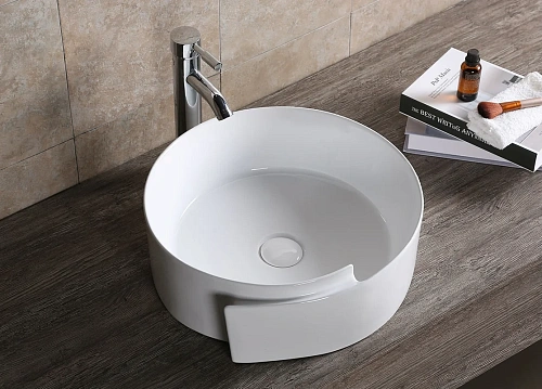 Раковина Ceruttispa CR0066 440х460х150 накладная, белая, с завитком Раковина Ceruttispa CR0066 440х460х150 накладная, белая, с завитком