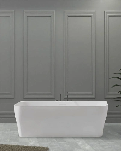 Ванна из искусственного камня ABBER AS9616 170x80 универсальная, белая матовая, искусственный камень Ванна из искусственного камня ABBER AS9616 170x80 универсальная, белая матовая, искусственный камень