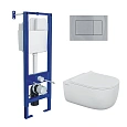 Комплект инсталляции BERGES АТОМ 410 с клавишей смыва Atom хром глянец, унитазом EGO XL Rimless и сиденьем микролифт, быстросъём 043359 Комплект инсталляции BERGES АТОМ 410 с клавишей смыва Atom хром глянец, унитазом EGO XL Rimless и сиденьем микролифт, быстросъём 043359