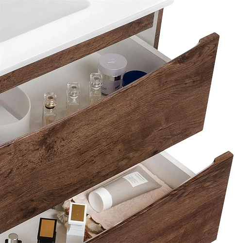 Тумба под раковину Vincea Mia 650 подвесная, 2 выкатных ящика soft close, R.Wood VMC-2MA650RW Тумба под раковину Vincea Mia 650 подвесная, 2 выкатных ящика soft close, R.Wood VMC-2MA650RW